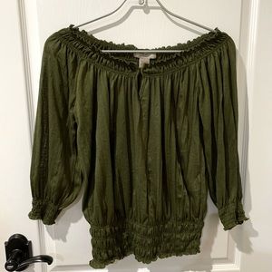 Boho Olive Allyson Whitmore Off Shoulder Top